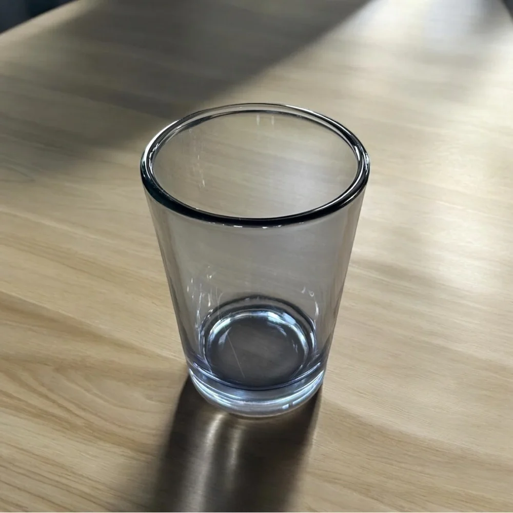 Blue Clear Glass 1.5 cup Vase With Tapered Width